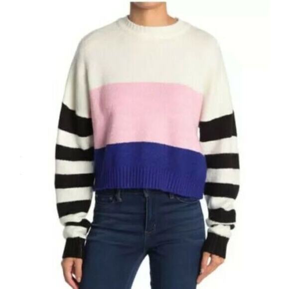 Love by Design Crewneck Striped Colorblock Sweater Size XL - Picture 1 of 7
